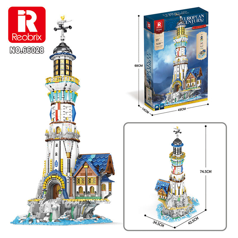 european century lighthouse building blocks set - reobrix 66028 - 7