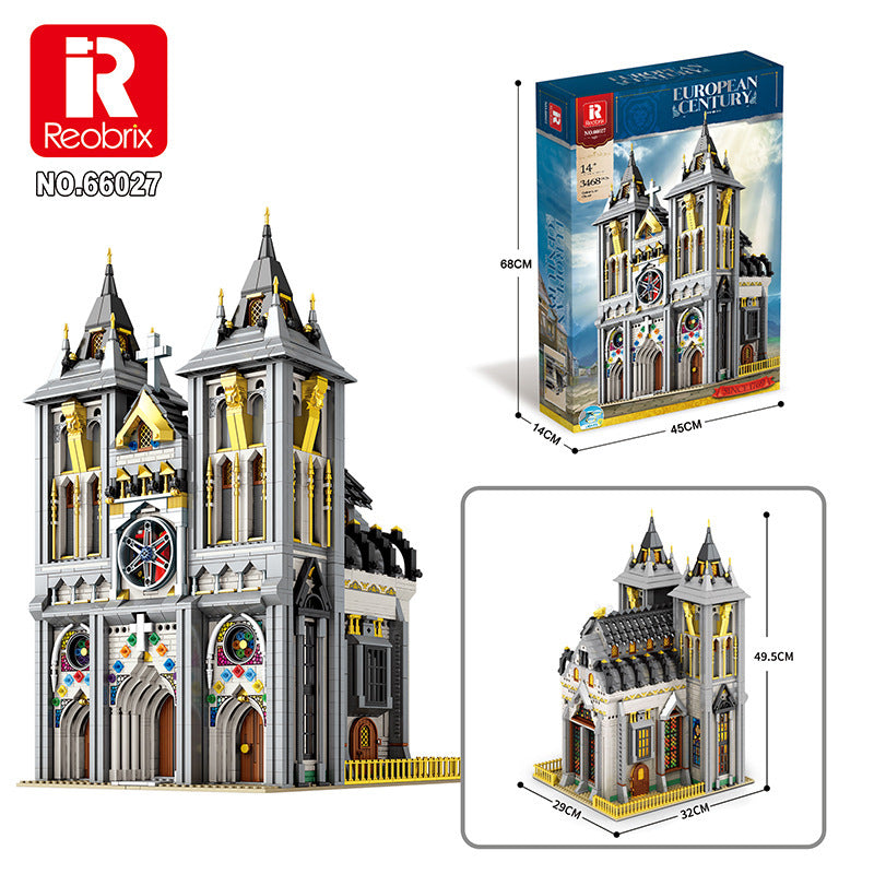 european century medieval church building blocks - reobrix 66027 - 6