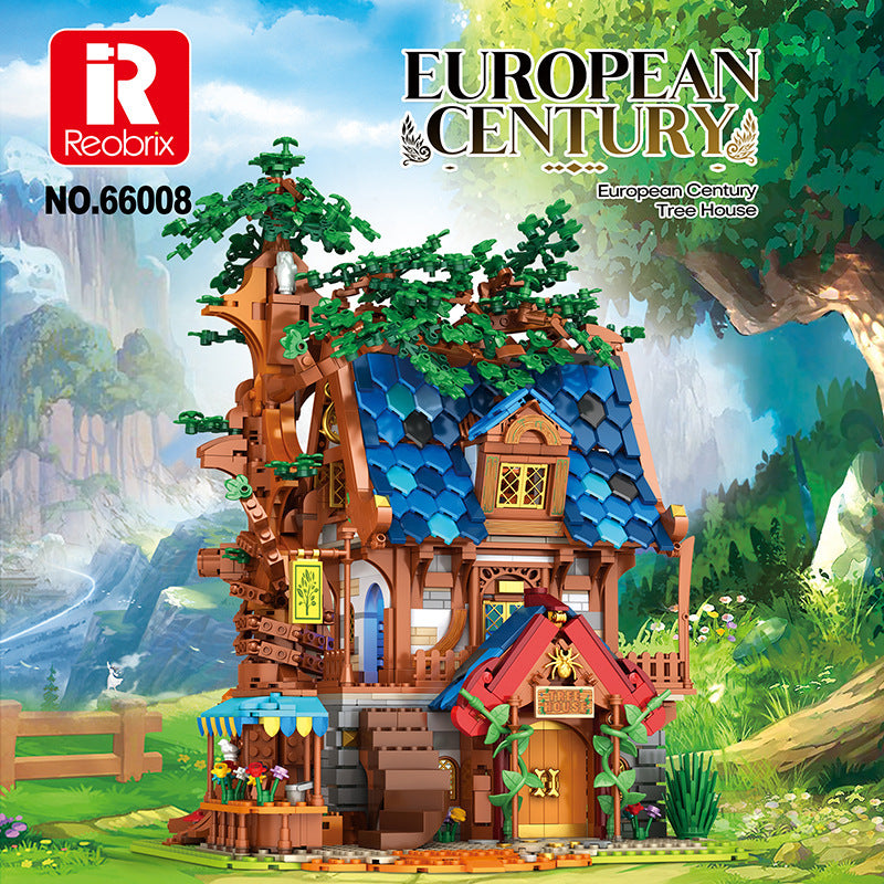 european century tree house building blocks set - reobrix 66008 - 1