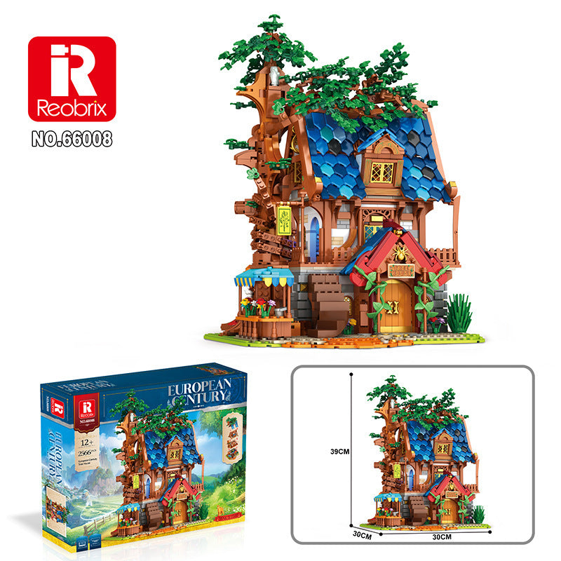 european century tree house building blocks set - reobrix 66008 - 6