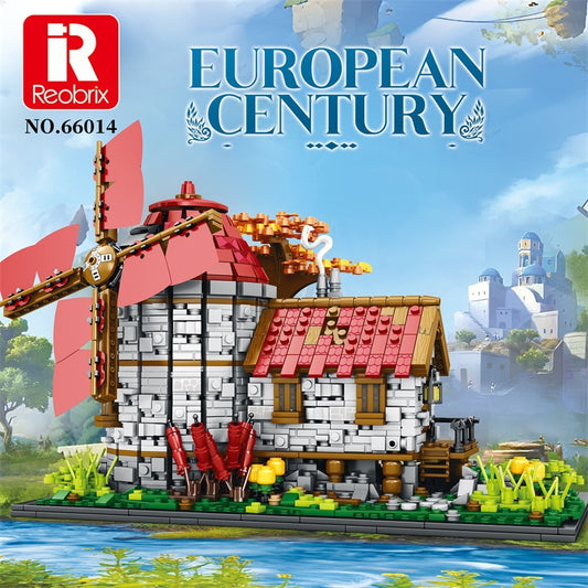 european century windmills town building blocks - reobrix 66014 - 1