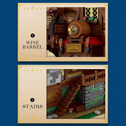 european medieval tavern building blocks set - reobrix 66018 - 3