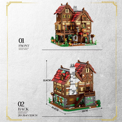 european medieval tavern building blocks set - reobrix 66018 - 4