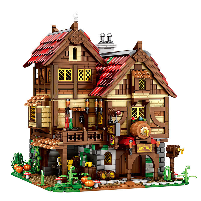 european medieval tavern building blocks set - reobrix 66018 - 5