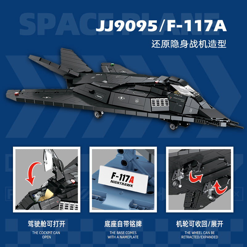 f-117 nighthawk stealth fighter - 1375 pcs | jie star 9095 - 1