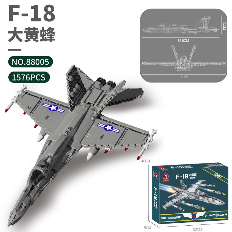 f-18 hornet carrier-based fighter building block set - juhang 88005 - 6