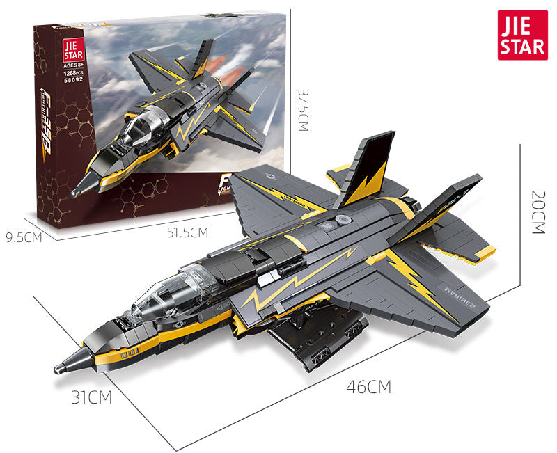 f-35b lightning ii stealth strike fighter - 1268 pcs | jie star 58092 - 5