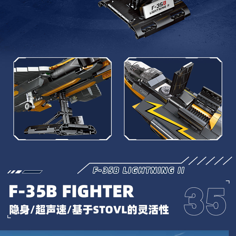 f-35b lightning ii stealth strike fighter - 1268 pcs | jie star 58092 - 6