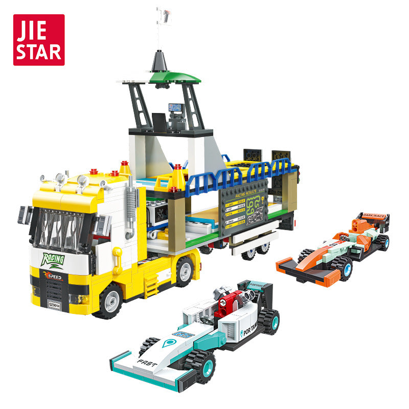 f1 tour truck series 8 in 1 building kit - 862 pcs | jiestar 58103 - 4