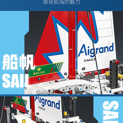 f50 hydrofoil catamaran sailboat - 733 pcs | jiestar 58124 - 6