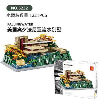 fallingwater in pennsylvania -building blocks set - wange bricks 5232 - 3