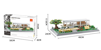 farnsworth house - illinois, usa - building blocks set - wange bricks - 5