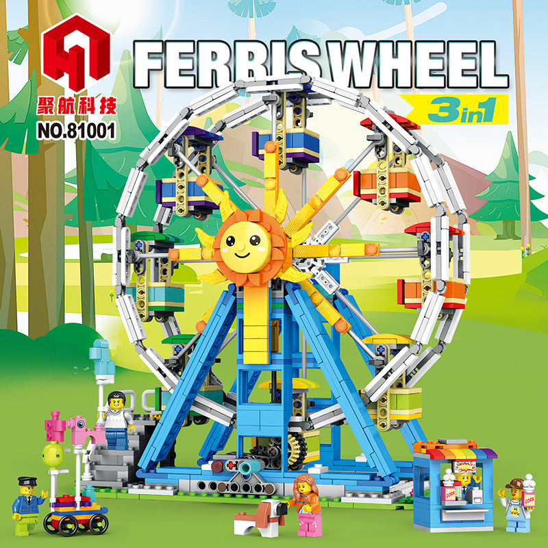 ferris wheel 3 in 1 building block set - juhang 81001 - 1