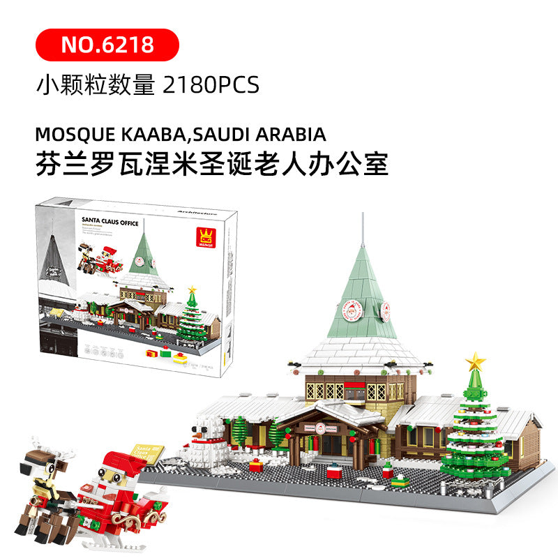 finland rovaniemi santa claus building blocks set - 2180 pcs - 3