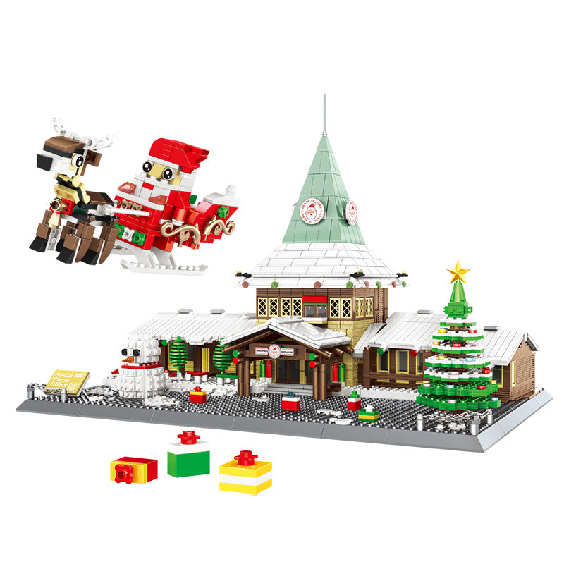 finland rovaniemi santa claus building blocks set - 2180 pcs - 4