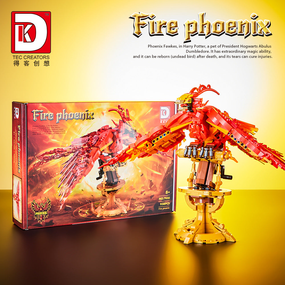 fire phoenix fawkes in harry potter - 938 pcs | dk 7032 - 2