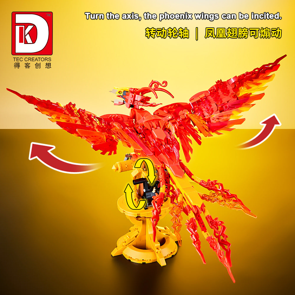 fire phoenix fawkes in harry potter - 938 pcs | dk 7032 - 4