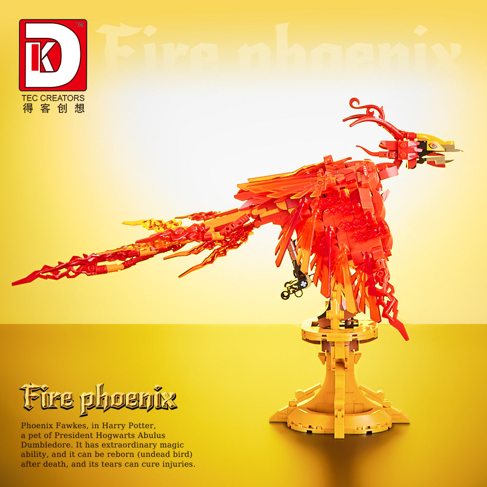 fire phoenix fawkes in harry potter - 938 pcs | dk 7032 - 7