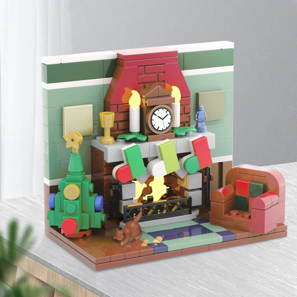 fire place building set | christmas | moc-132093 - 1
