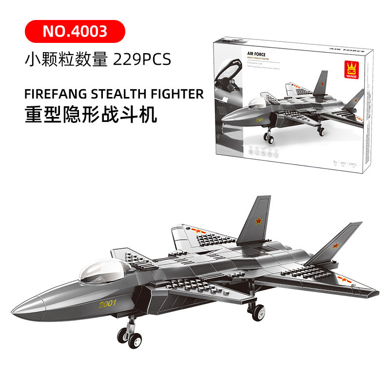 firefang stealth fighter- building blocks set - wange bricks - 3