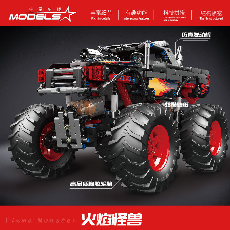 flame monster rc off-road vehicle - 889 pcs | mouldking 18008 - 3