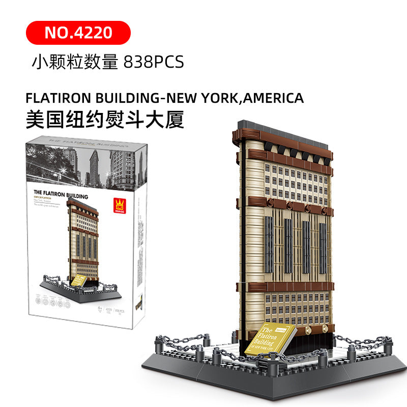 flatiron building, new york -building blocks set - wange bricks 4220 - 3