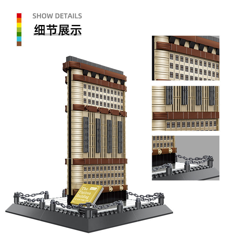 flatiron building, new york -building blocks set - wange bricks 4220 - 7