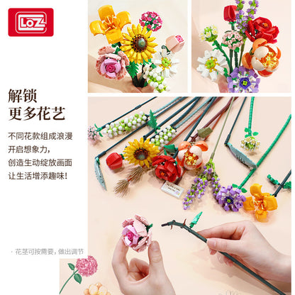 flower building blocks set - loz - 5