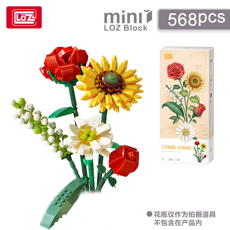 flower building blocks set - loz - 9