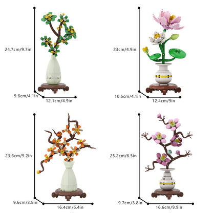 flower pot planting building set | lego compatible - 4