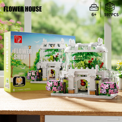 flower shop building blocks set 597 pcs - tycole - 2