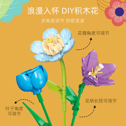 flowers diy building set - 865 pcs | jiestar 9092 - 1