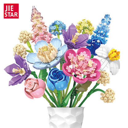 flowers diy building set - 865 pcs | jiestar 9092 - 4