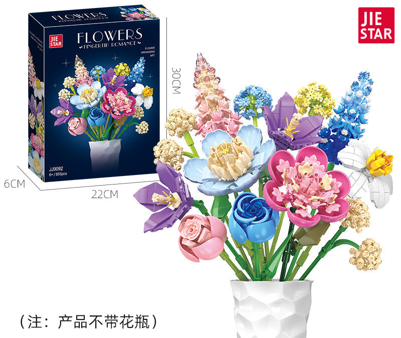 flowers diy building set - 865 pcs | jiestar 9092 - 5