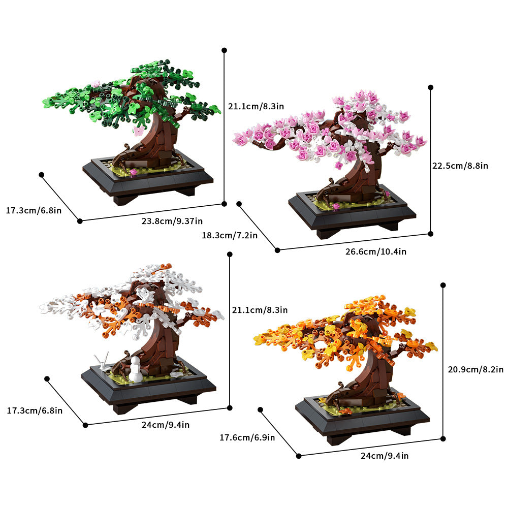 four seasons bonsai building set | lego compatible - 4