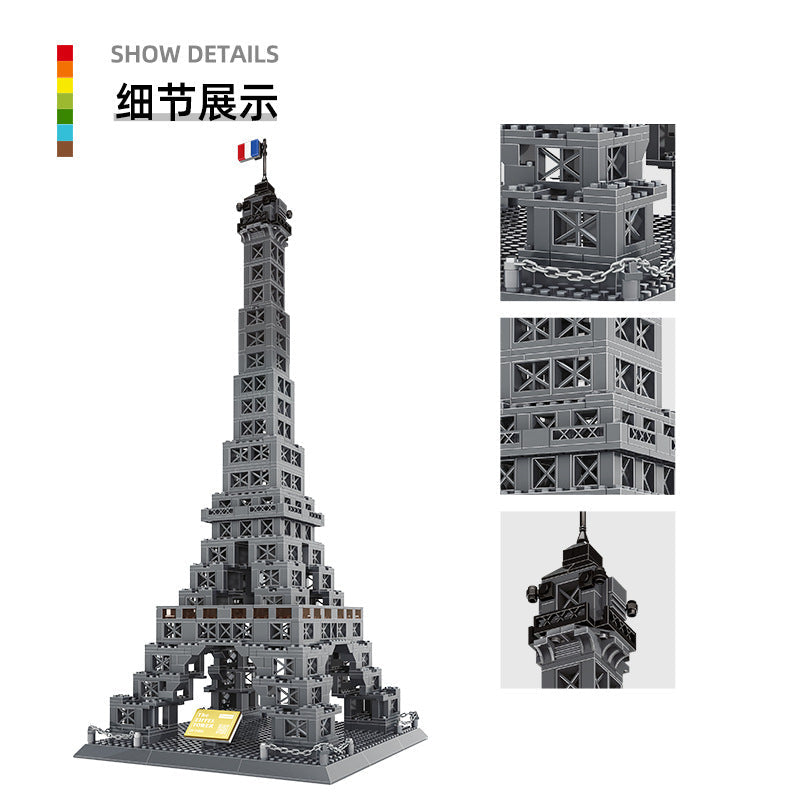 france eiffel tower building set - wange bricks 976 pcs - 7