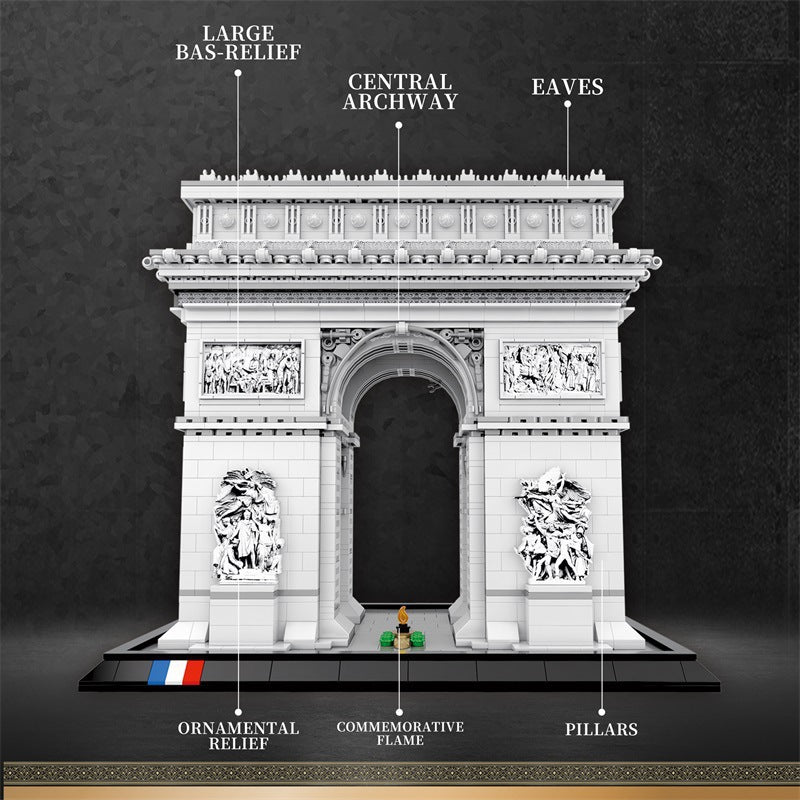 french arc de triomphe building blocks set - reobrix 66024 - 4