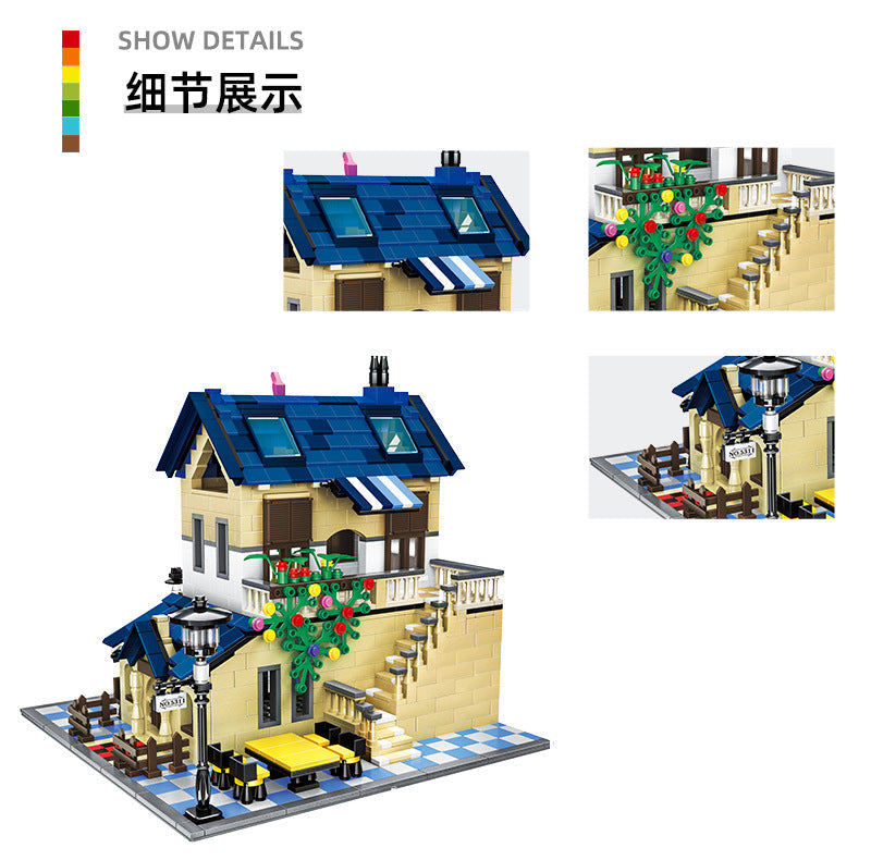 french country lodge - building blocks set - wange bricks 5311 - 6