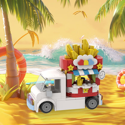 french fries truck building set | lego compatible - 1