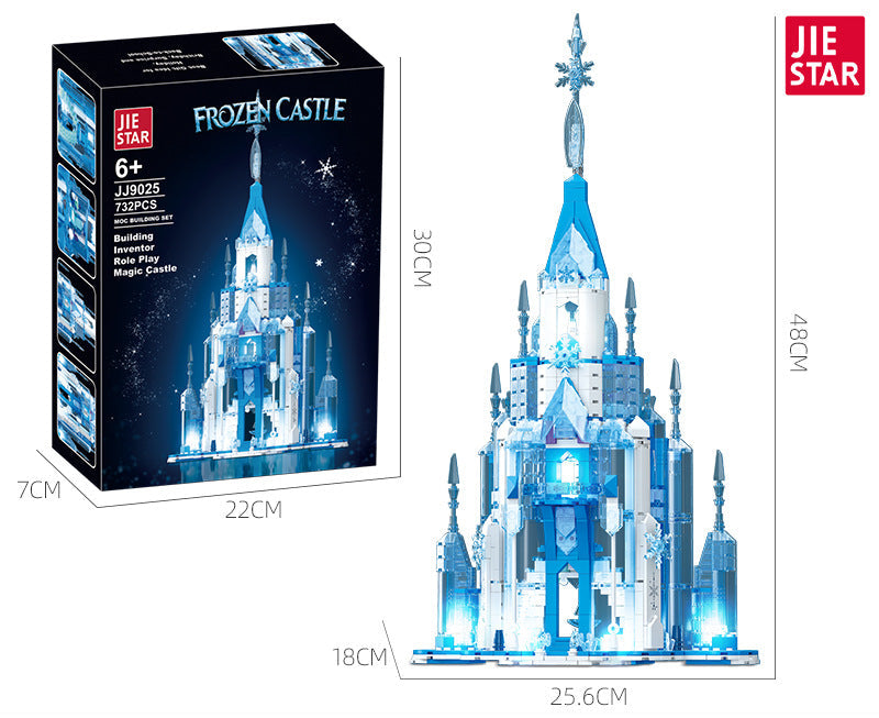 frozon castle with light building kit 732 pcs | jiestar 9025 - 5