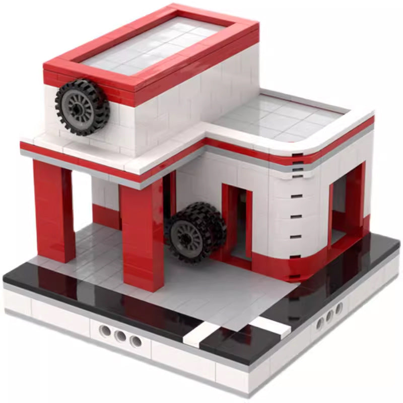 garage for a mini modular city building set | moc-33928 - 2