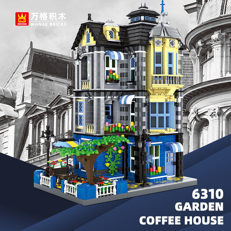 garden coffee house - building blocks set - wange bricks 6310 - 1