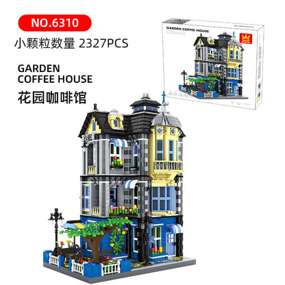 garden coffee house - building blocks set - wange bricks 6310 - 3