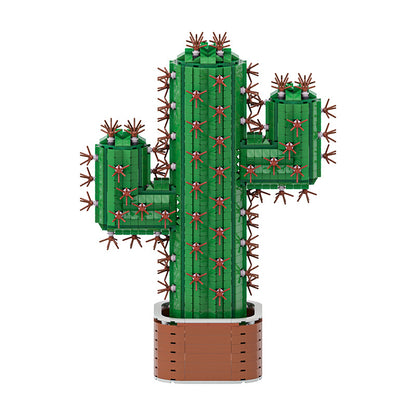 giant cactus plant in pot building set | lego compatible - 2