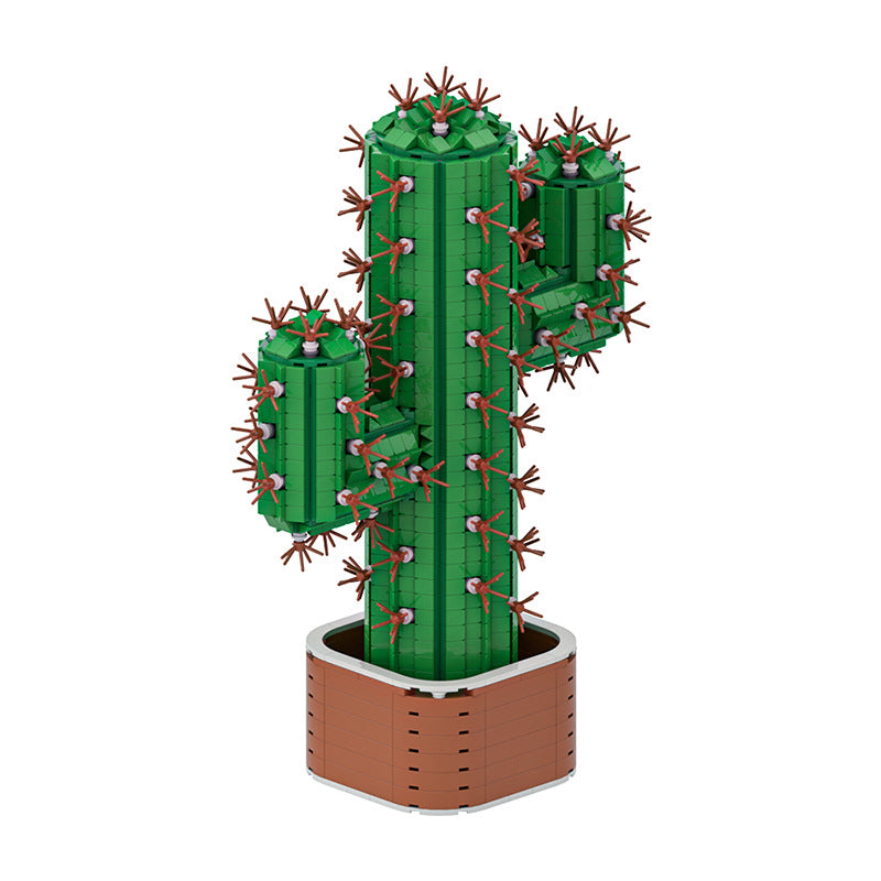 giant cactus plant in pot building set | lego compatible - 3