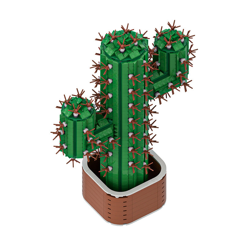 giant cactus plant in pot building set | lego compatible - 5