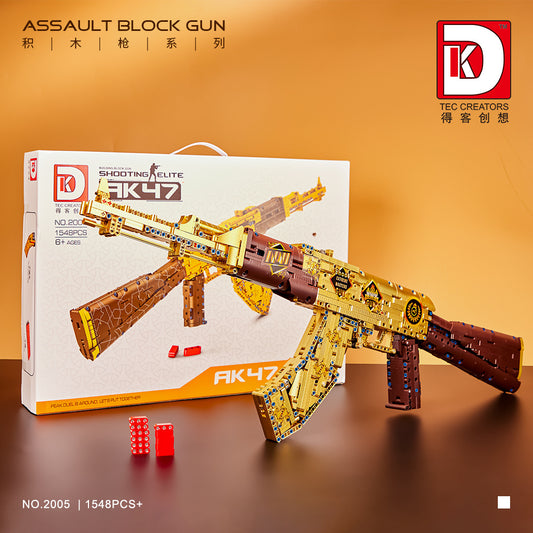 gold ak47 rifle - assault gun 1548 pcs | dk 2005 - 1