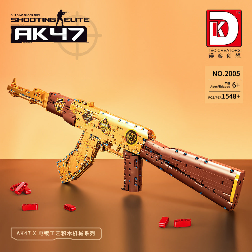 gold ak47 rifle - assault gun 1548 pcs | dk 2005 - 2