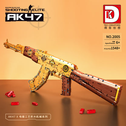 gold ak47 rifle - assault gun 1548 pcs | dk 2005 - 2