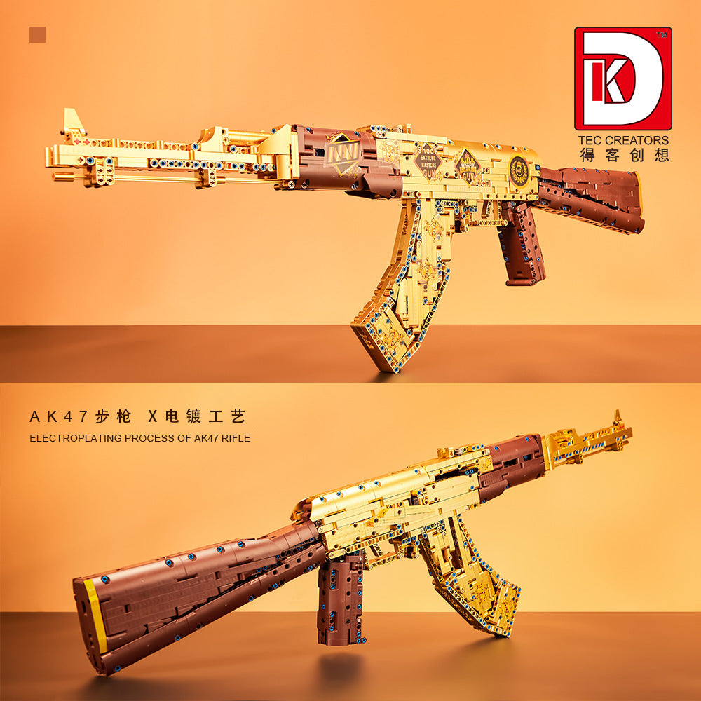 gold ak47 rifle - assault gun 1548 pcs | dk 2005 - 3